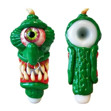Exhausted Pickle Glass Pipe Monster 15cm