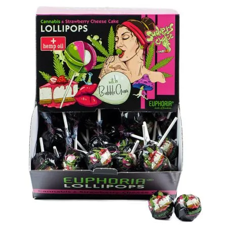 Euphoria Cannabis Lollipops Strawberry